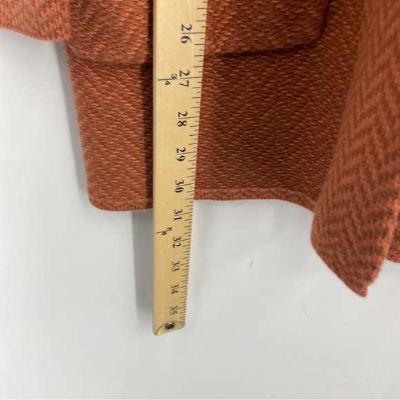 Daily Ritual Ultrasoft herringbone Jacquard Cardigan Sweater Sz XS Orange - Picture 4 of 7